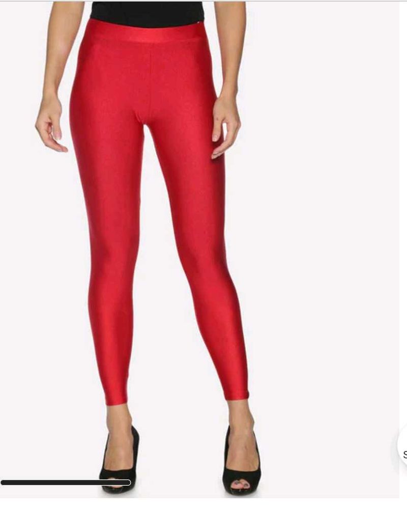 Red Shimmer Leggings (New)