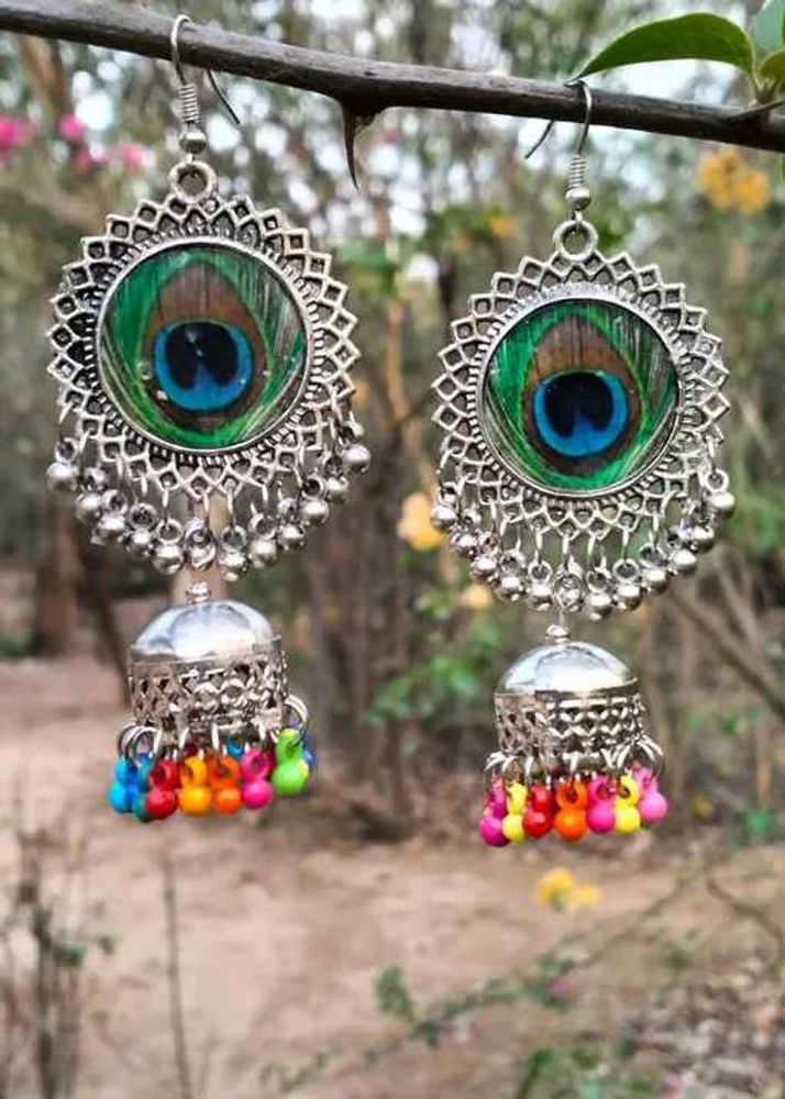 Peacock Jhumka Earrings