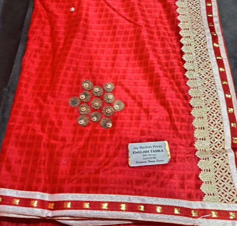 New Party Mirror Stone Work elegant saree