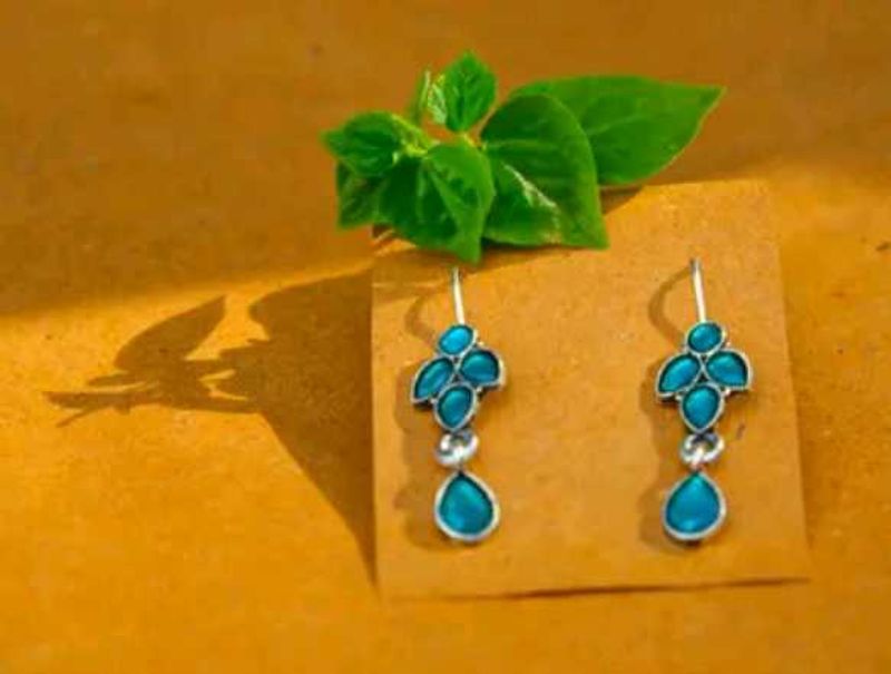 Teal Drop Earrings