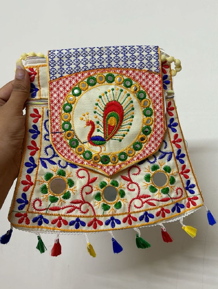 Embroidered Sling Bag