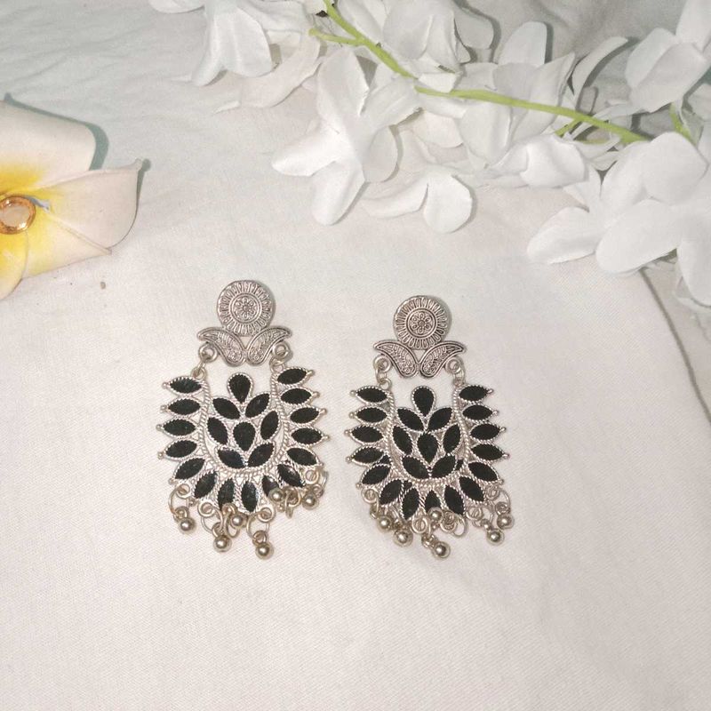 Oxidized Silver Earrings