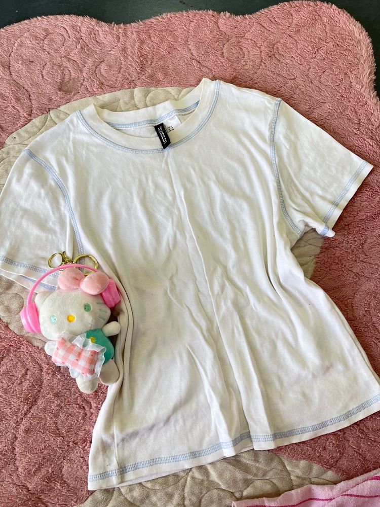 White H&amp;M Basic Tee