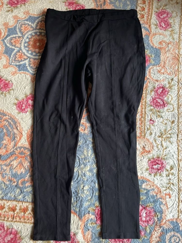 Black Ponte Knit Leggings