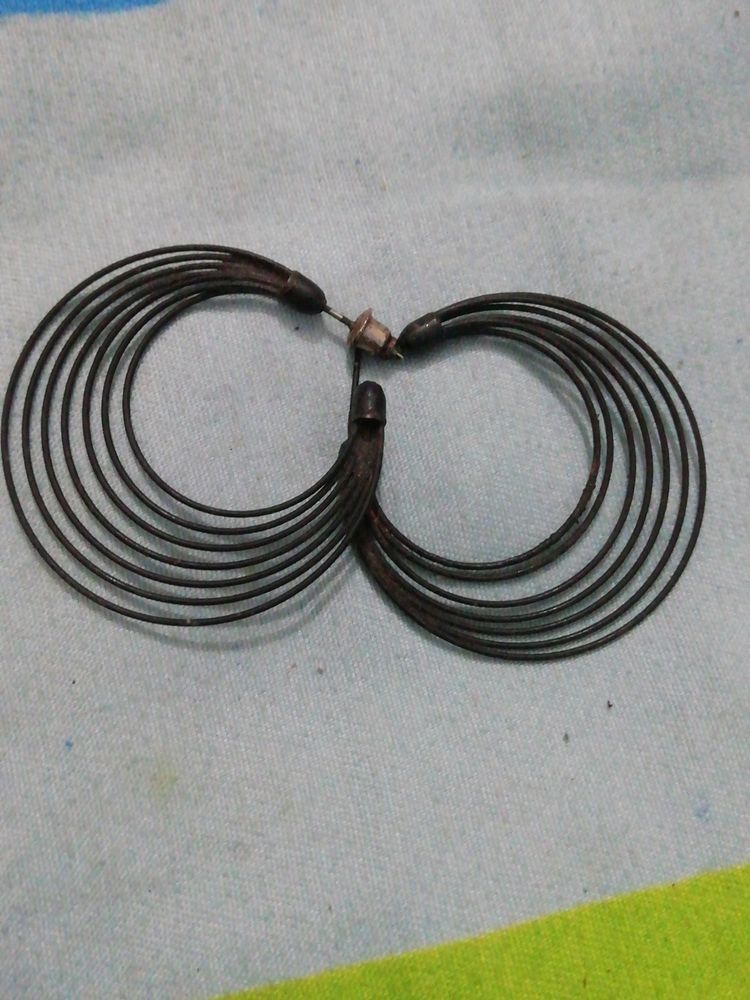 Black Small Earrings. Casual Use.