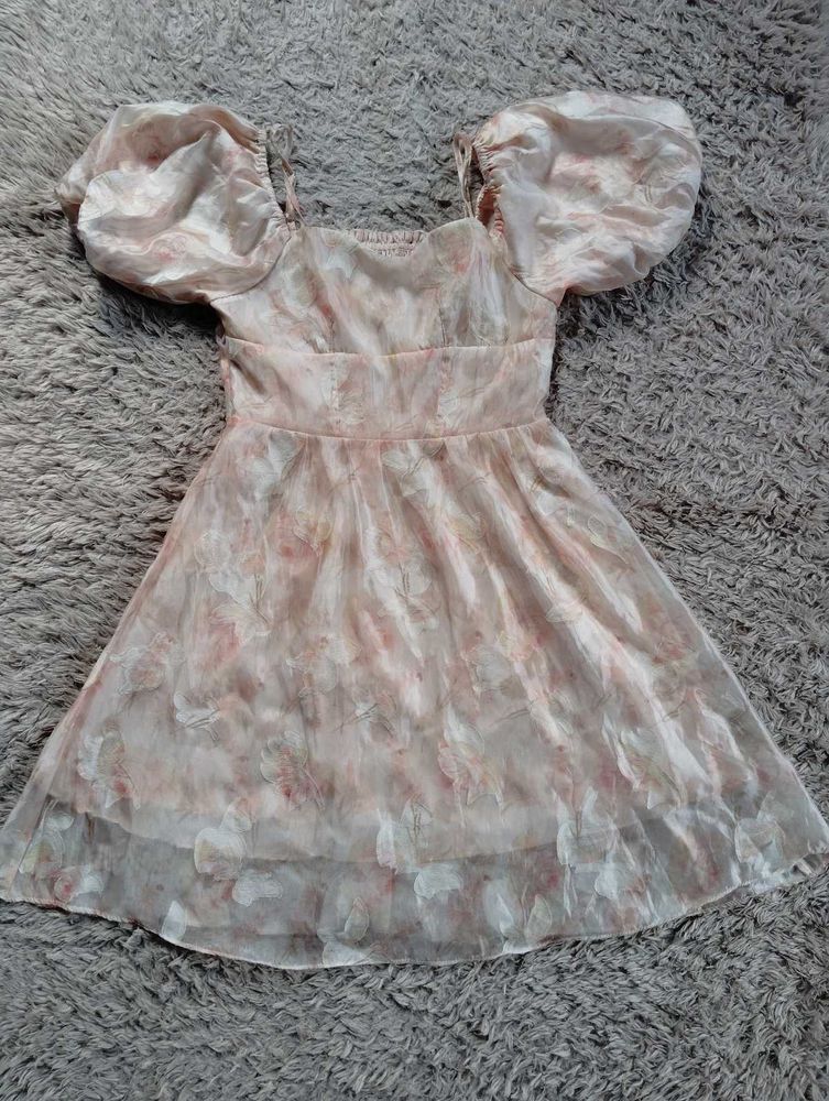 Puff Sleeve Mini Dress
