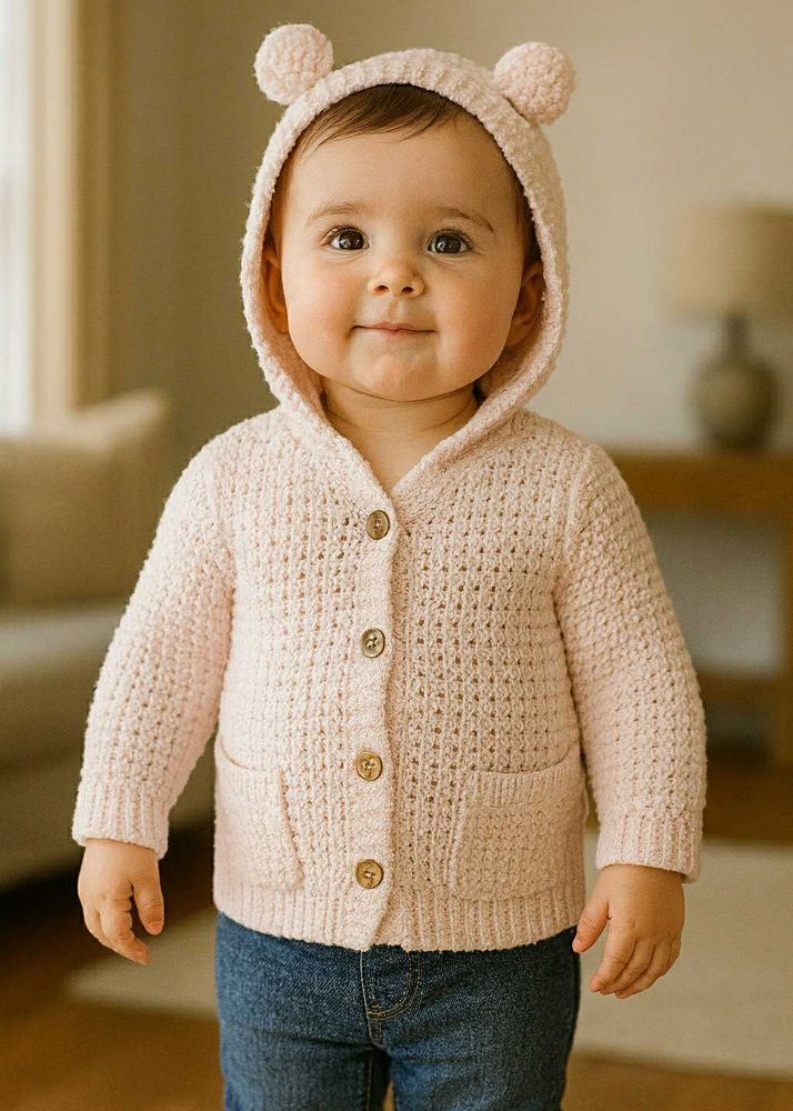 Carter’s Baby Girls Cotton Knit Hoodie – Size 9 Mo