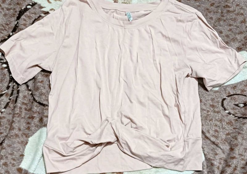 Cute Pink Twist Front Tee