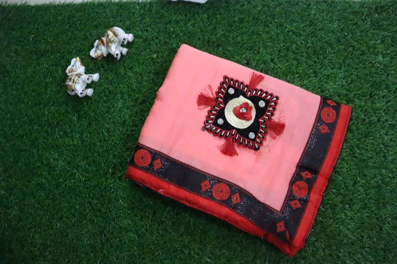 Embroidered Pink Saree