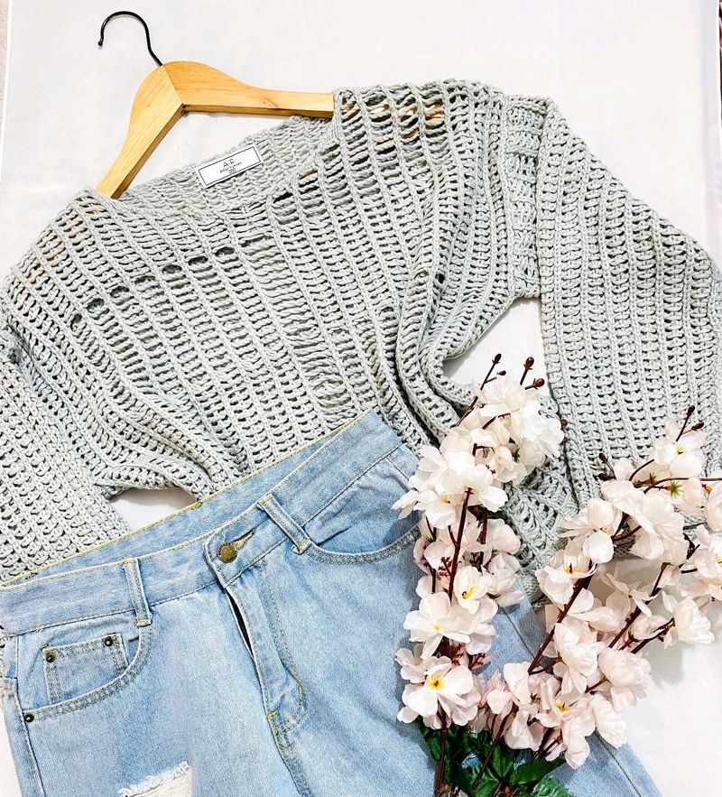 Pinterest Crochet Grey Pullover Made In Korea A