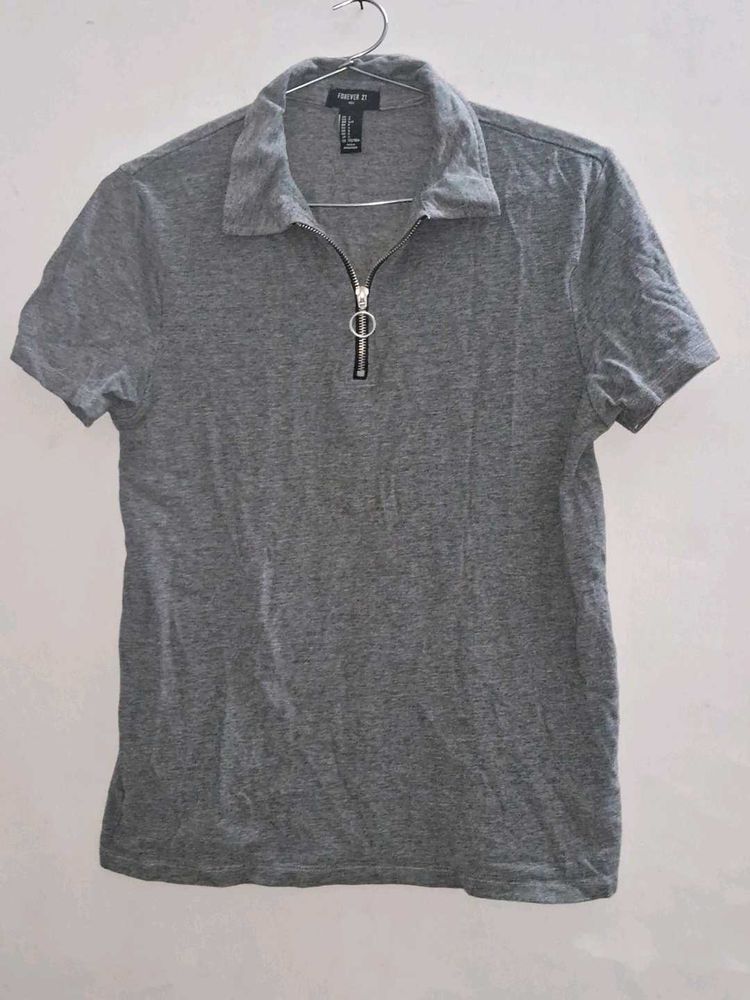 Forever 21 Men's Gray Polo Shirt