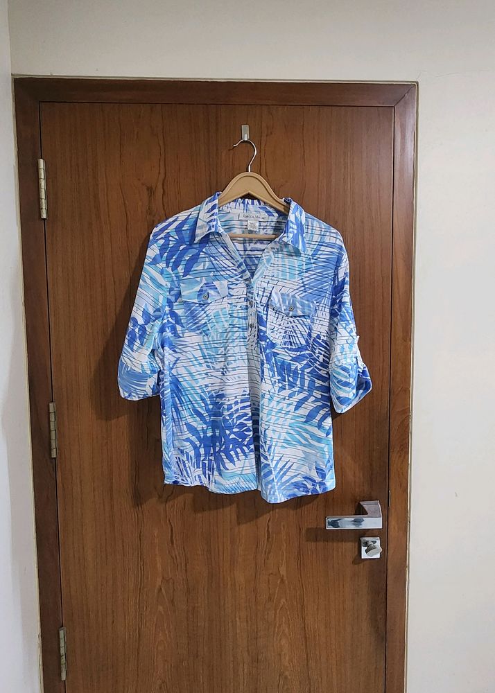Blue Shirt Cum Top