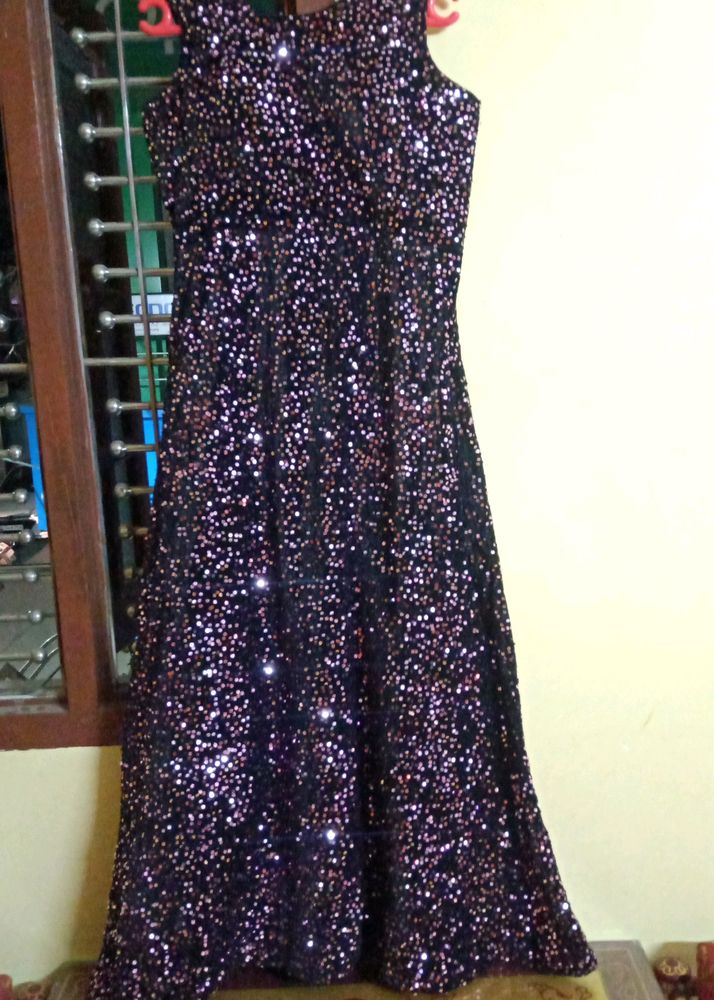 Heavy Sequin Work Velvet Gown | Long Gown 💜💜 | Not Used