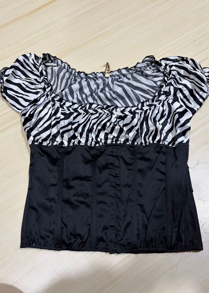 Zebra Print Corset Top