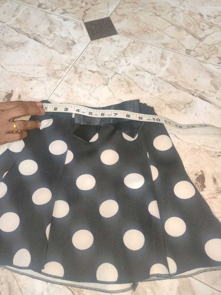 Polka Dot Black Mini Skirt