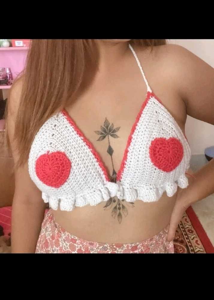 Combo Of 3 Crochet Heart Bikini Top