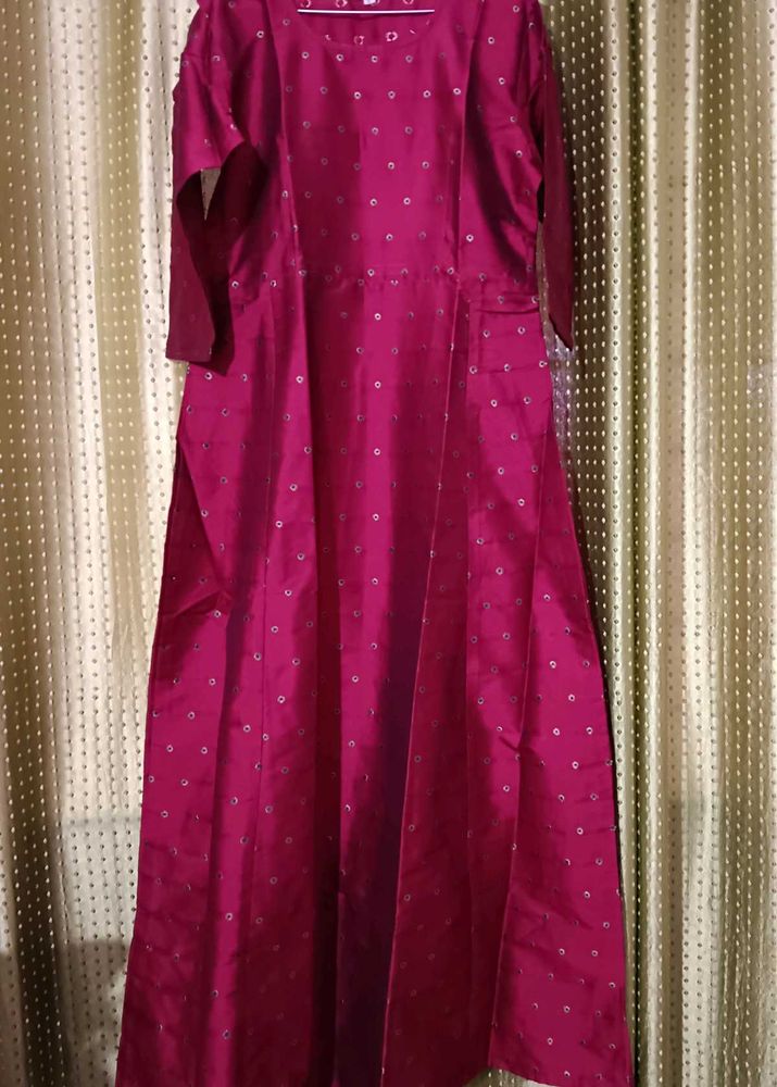 Elegant Cold Shoulder Anarkali Dress
