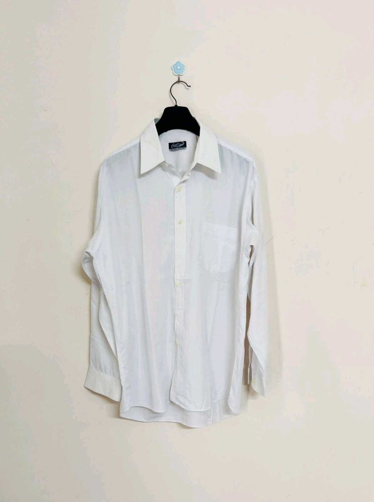 White Long Sleeve Button-Down