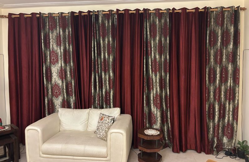 Elegant Maroon &amp; Gold Curtains