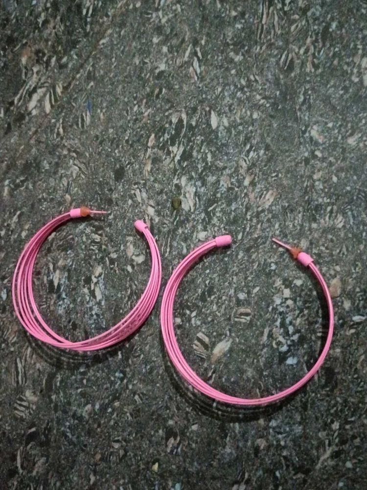 Pink Hoop Earrings