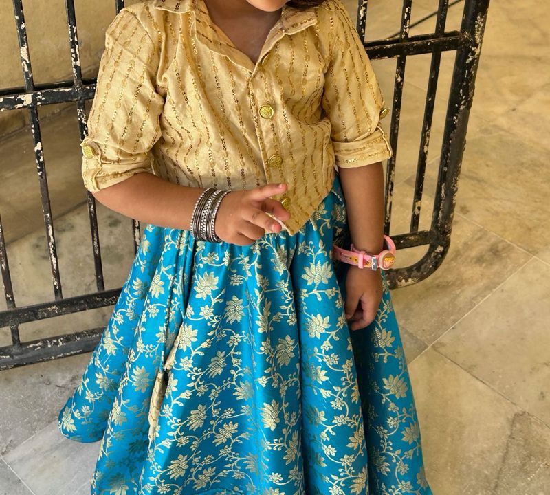 Girls' Ethnic Top &amp; Skirt Set