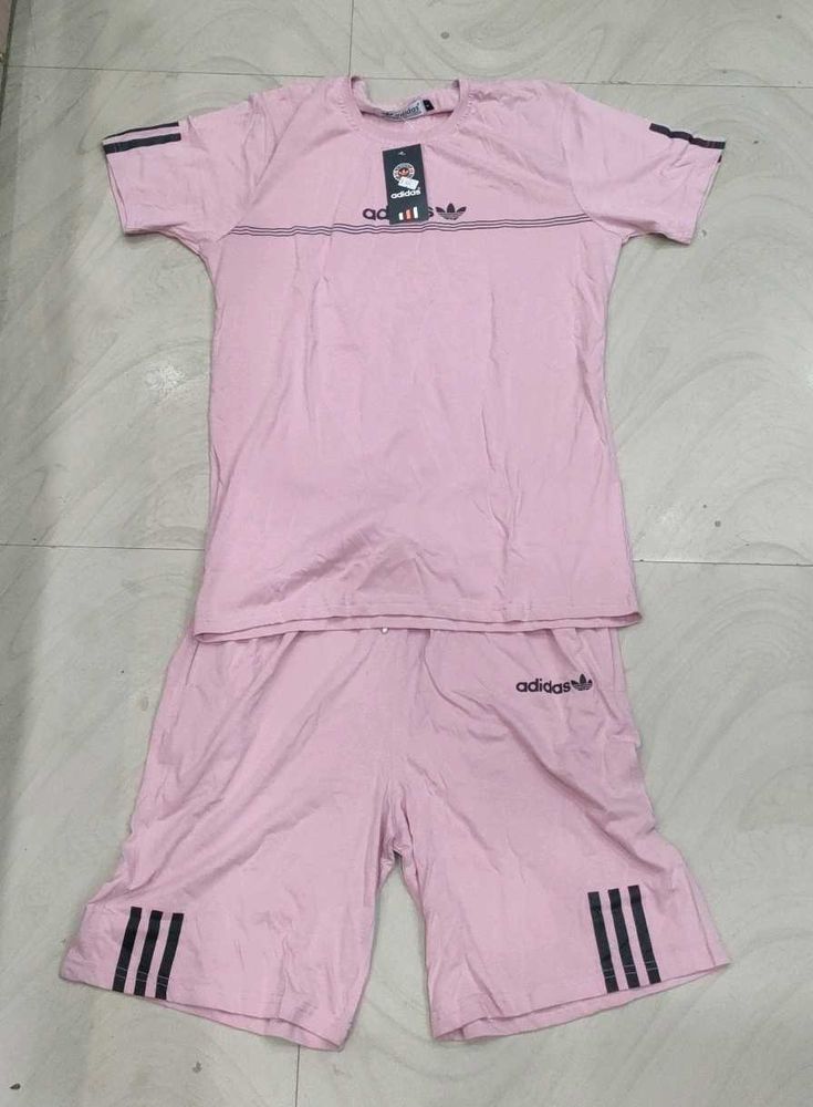 Adidas Pink T-Shirt &amp; Shorts Set