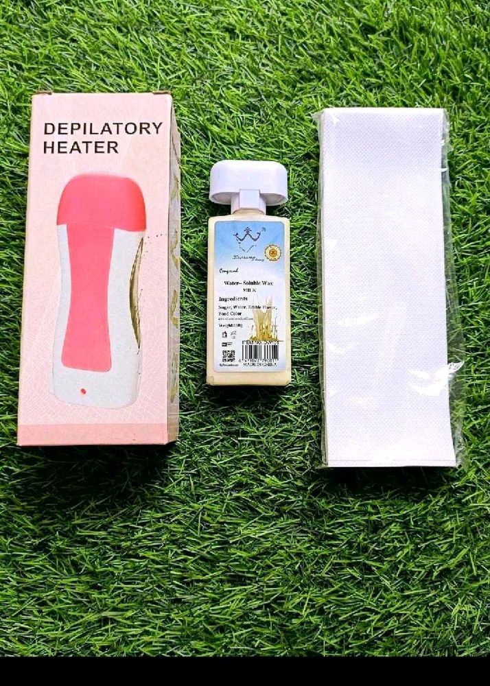 Waxing Kit With Heater And Wax Strip