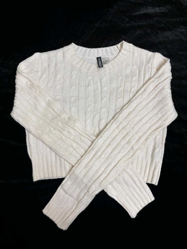 H&amp;M White Knit Sweater