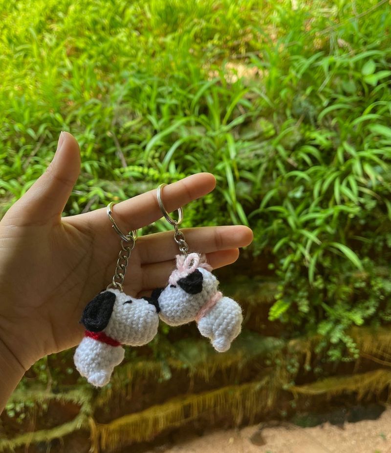 Crochet Handmade Keychain Snoopy
