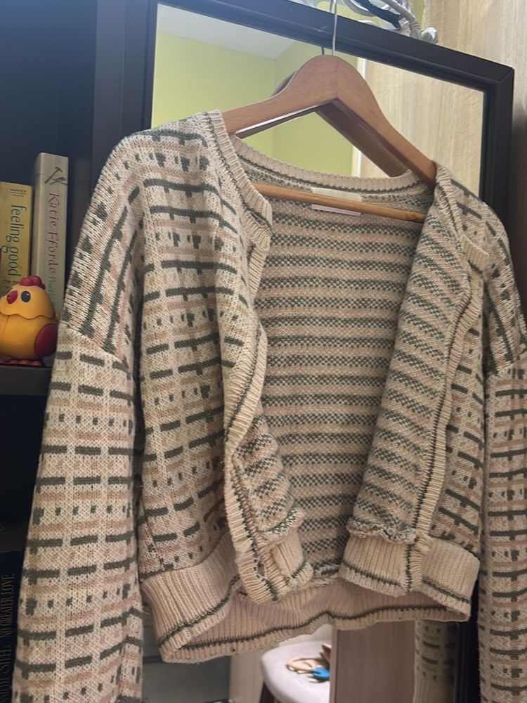 Patterned Knit Cardigan