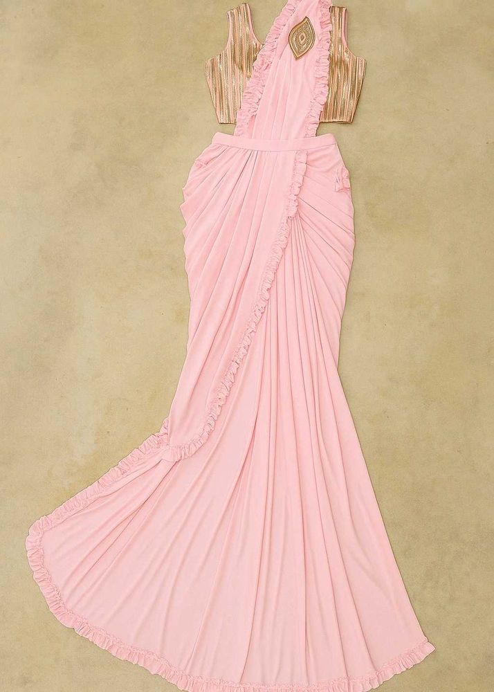 Pink Ready To Wear Saree.
