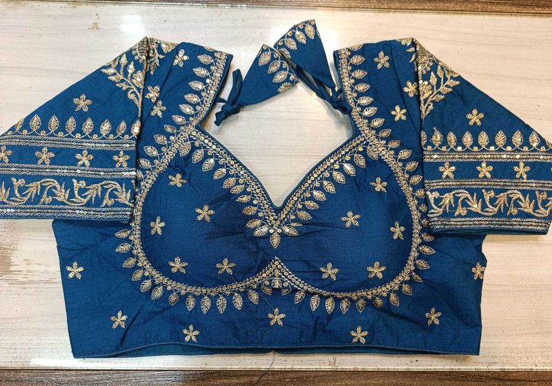 Sabyasachi Embroidered Blue Blouse