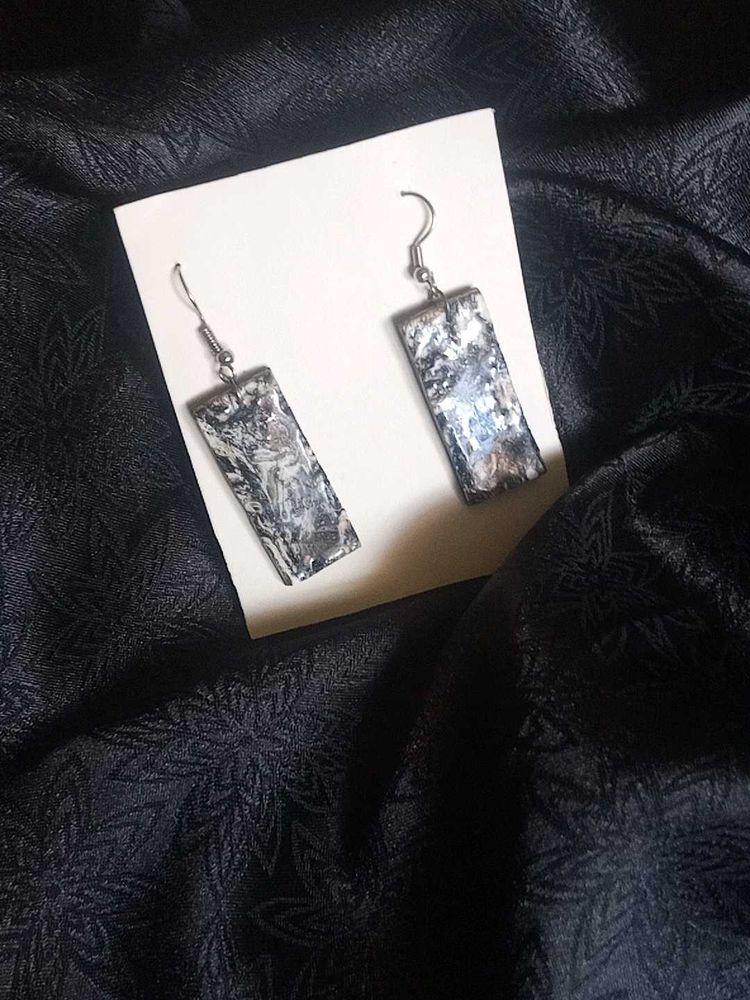 Abstract Rectangle Drop Earrings