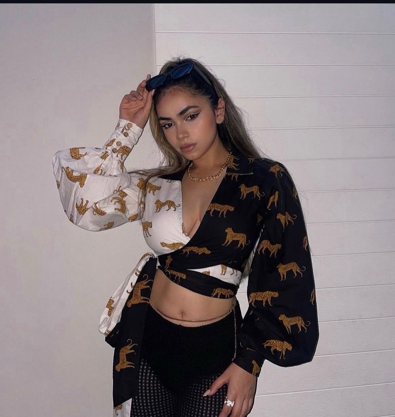 Boho Tiger Print Wrap Top