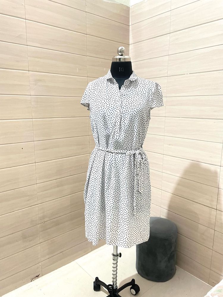 ESPRIT Pintresty 🌸Polka Dot Midi Shirt Dress