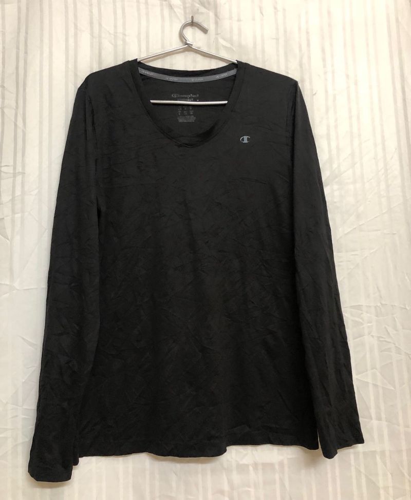 Champion Black Long Sleeve T Shirt