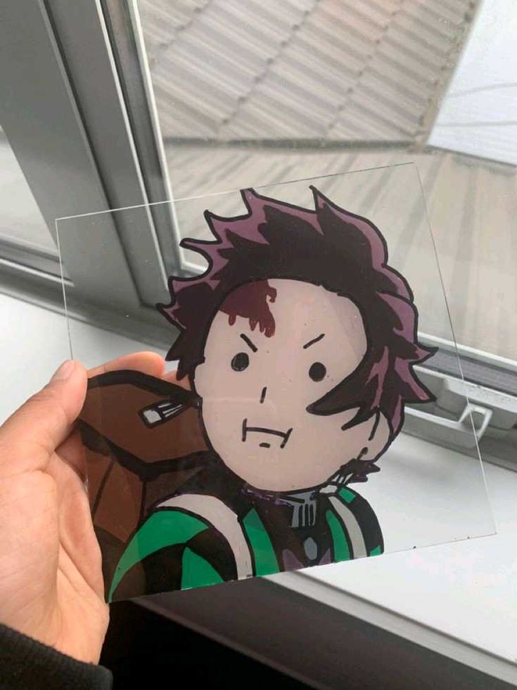 Tanjiro Glass Painting
