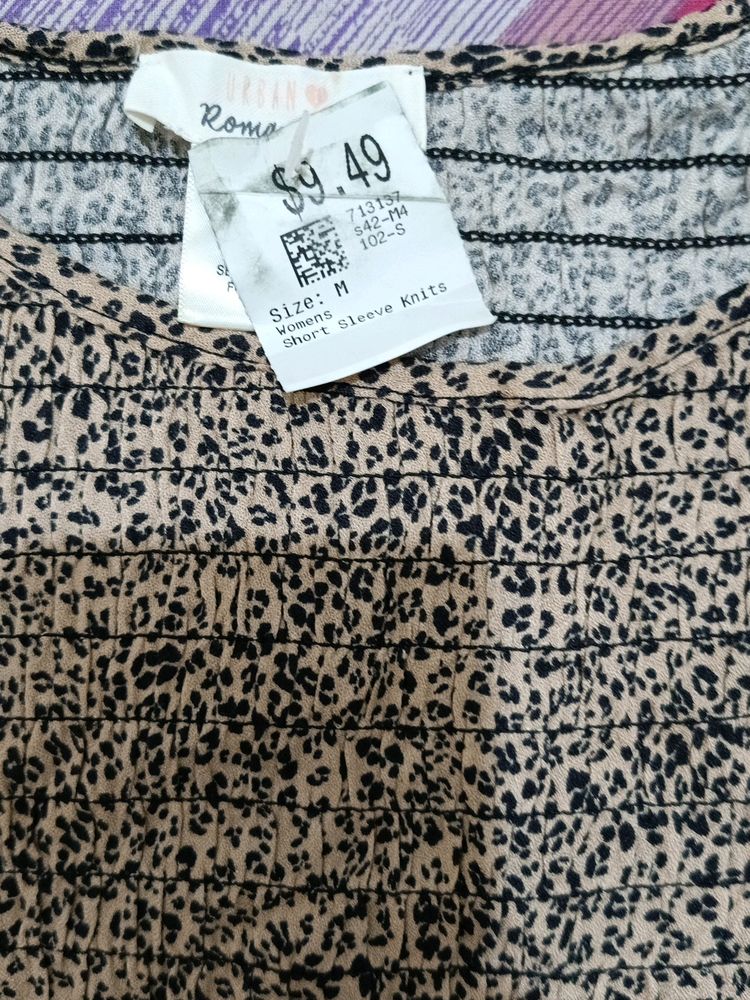 Leopard print stretchable Top