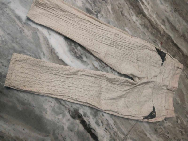 Crinkled Beige kids  jeans 👖