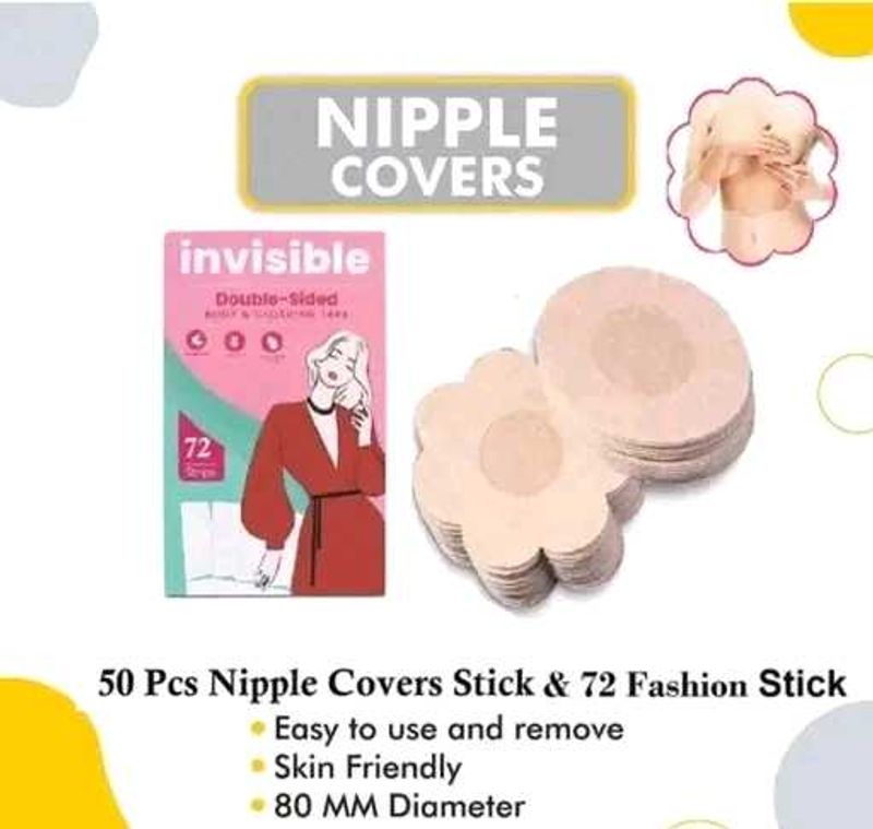 50Pcs  Nipple Cover &amp; 72 Double Sided Tape Sticker