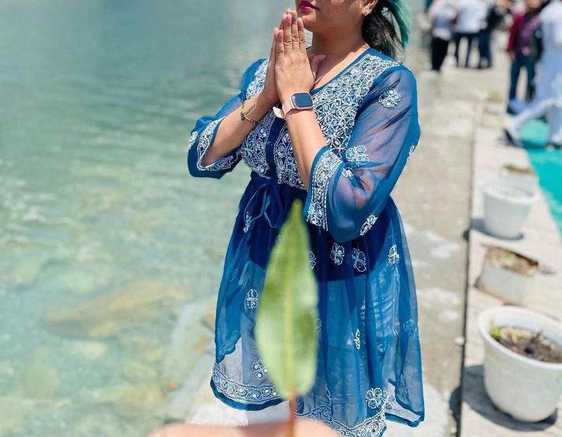 Embroidered Blue Top