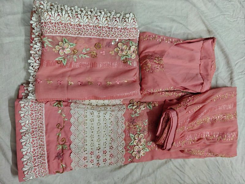 Beautiful Peach Festive Wear Lehenga Choli