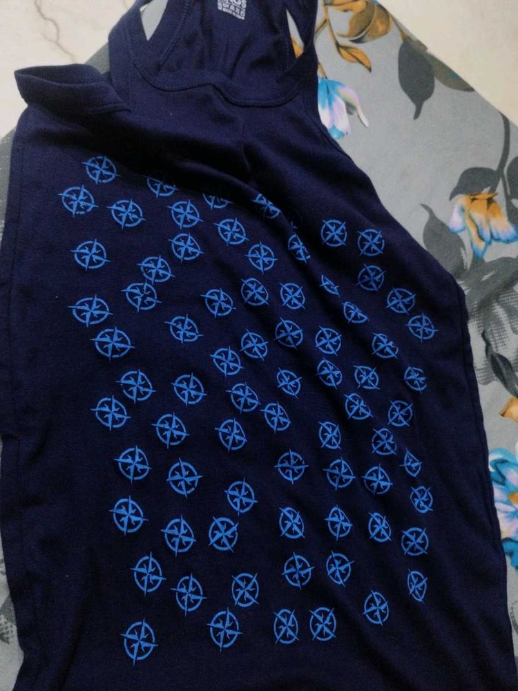 Navy Compass Print Tank