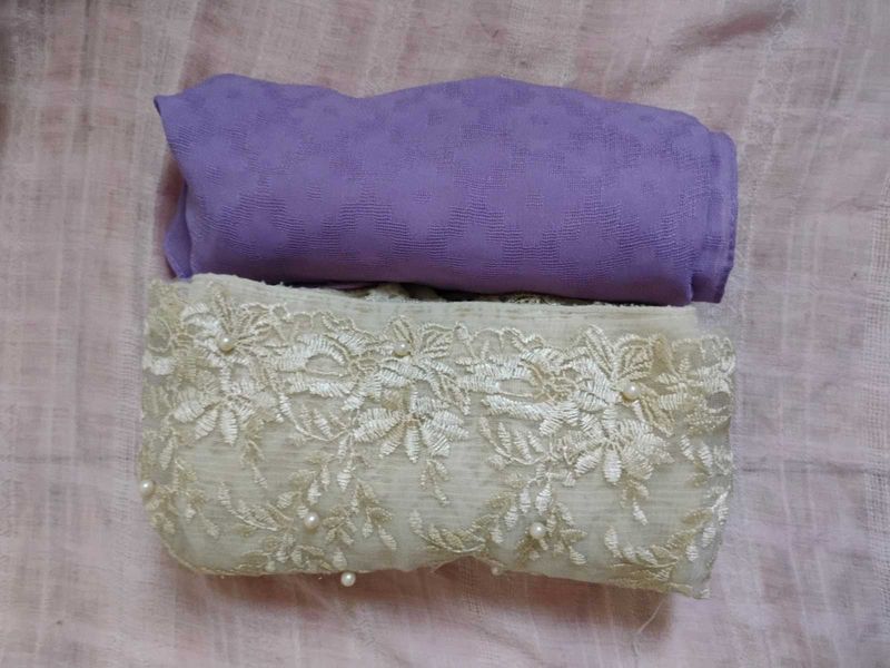 🚨 Black &amp; Beige Dupatta + Free Lavender &amp; Beig