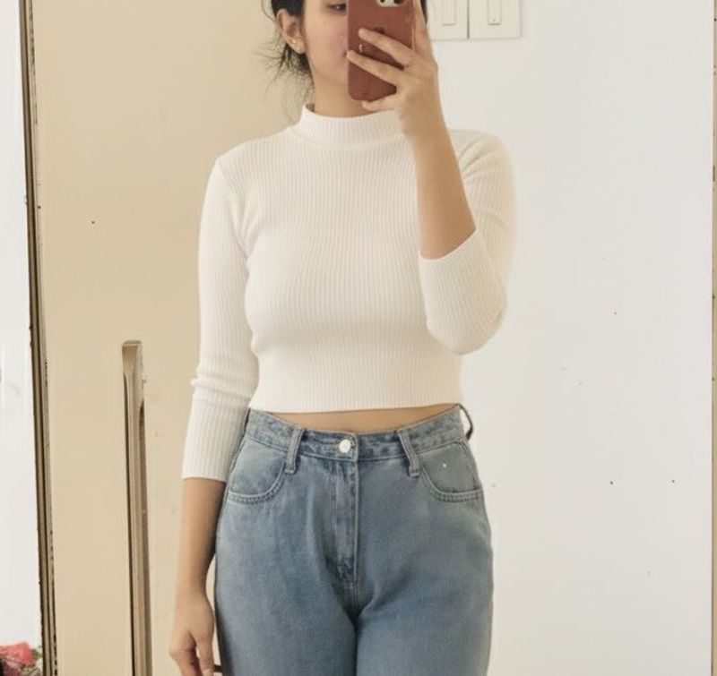 Sassafras White Mock Neck Top