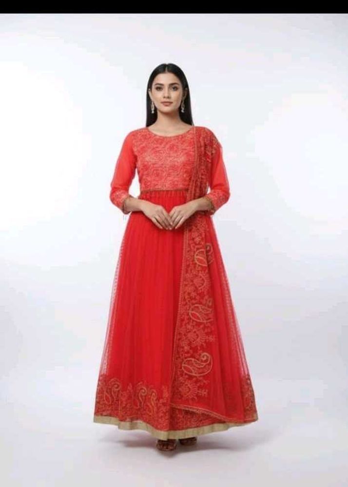 Elegant Red Ethnic Gown