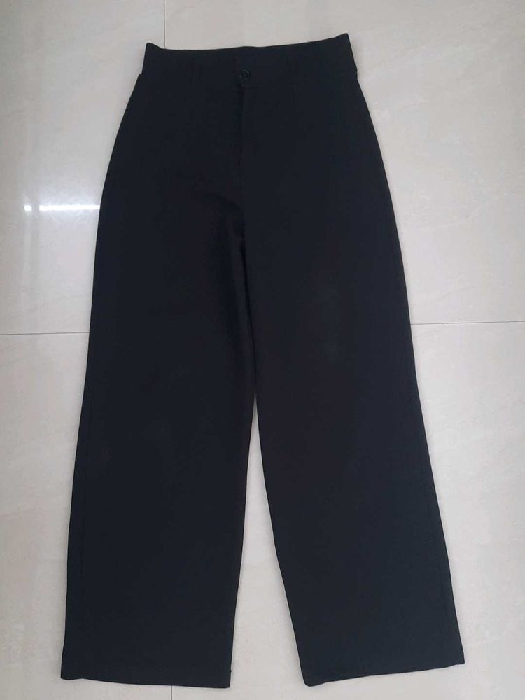 Wide Leg Black Trousers