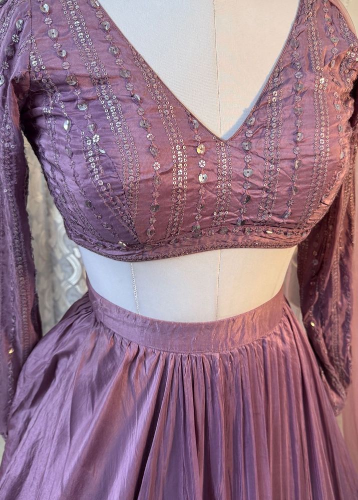 Lavender Mauva Pink Sequence Lehenga