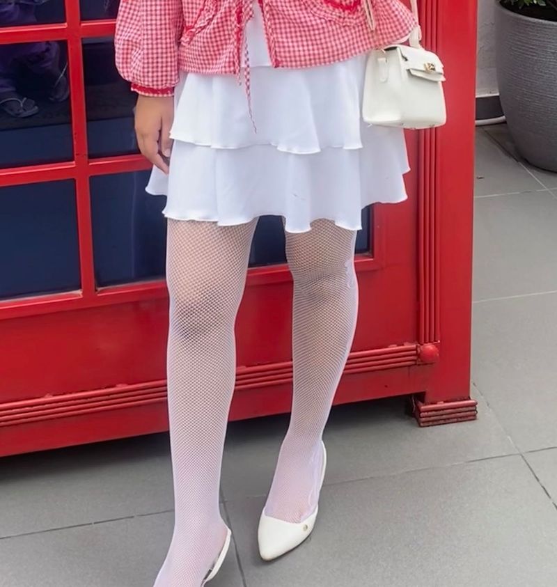 White Ruffle Skort