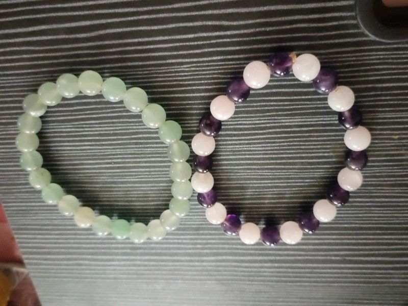 remedywala charged Activated rose quartz amethyst bracelet and hot and bold natural  feing shui aventurine crystal bracelet